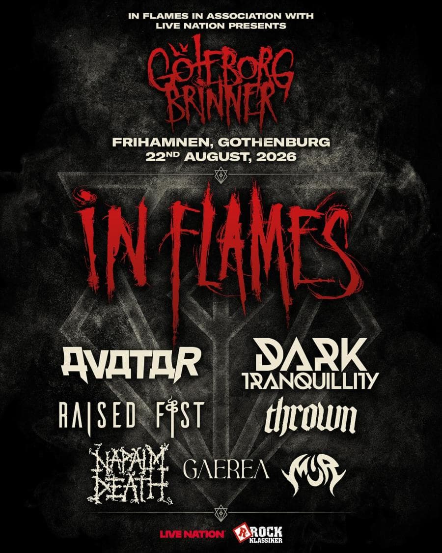 In Flames · Dark Tranquillity · Gaerea · Napalm Death