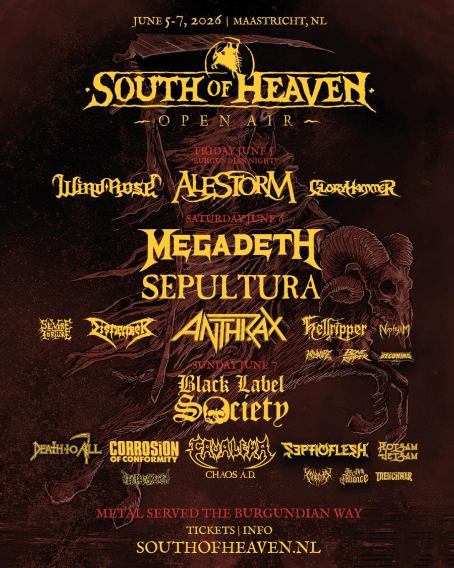 Alestorm + Black Label Society + Megadeth + Sepultura + A Knight Under Maria's Altar @ South of Heaven Open Air