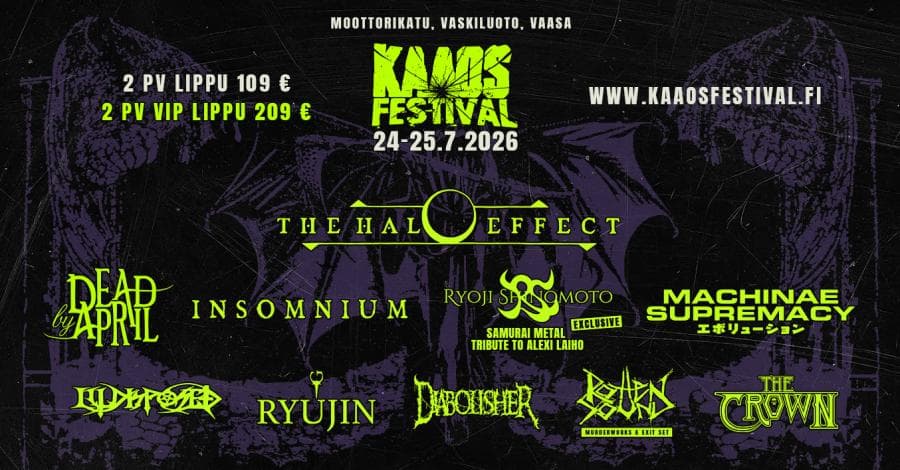 The Halo Effect + Dead By April + Diabolisher + Illdisposed + Insomnium @ Vaskiluoto