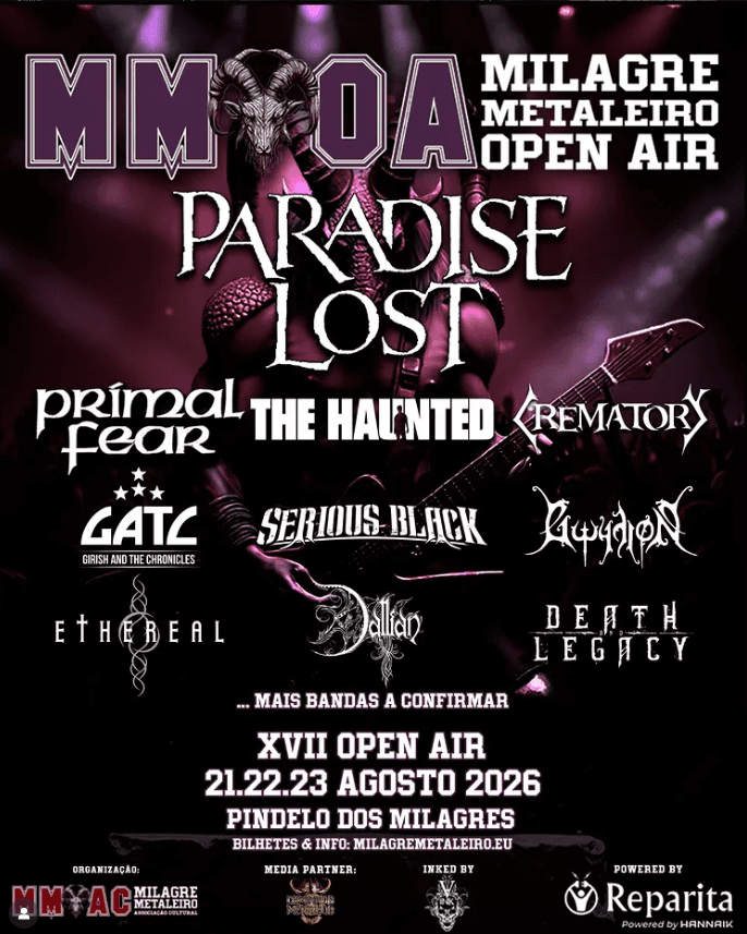 Paradise Lost + Crematory + Dallian + Death & Legacy + Ethereal @ Milagre Metaleiro Open Air