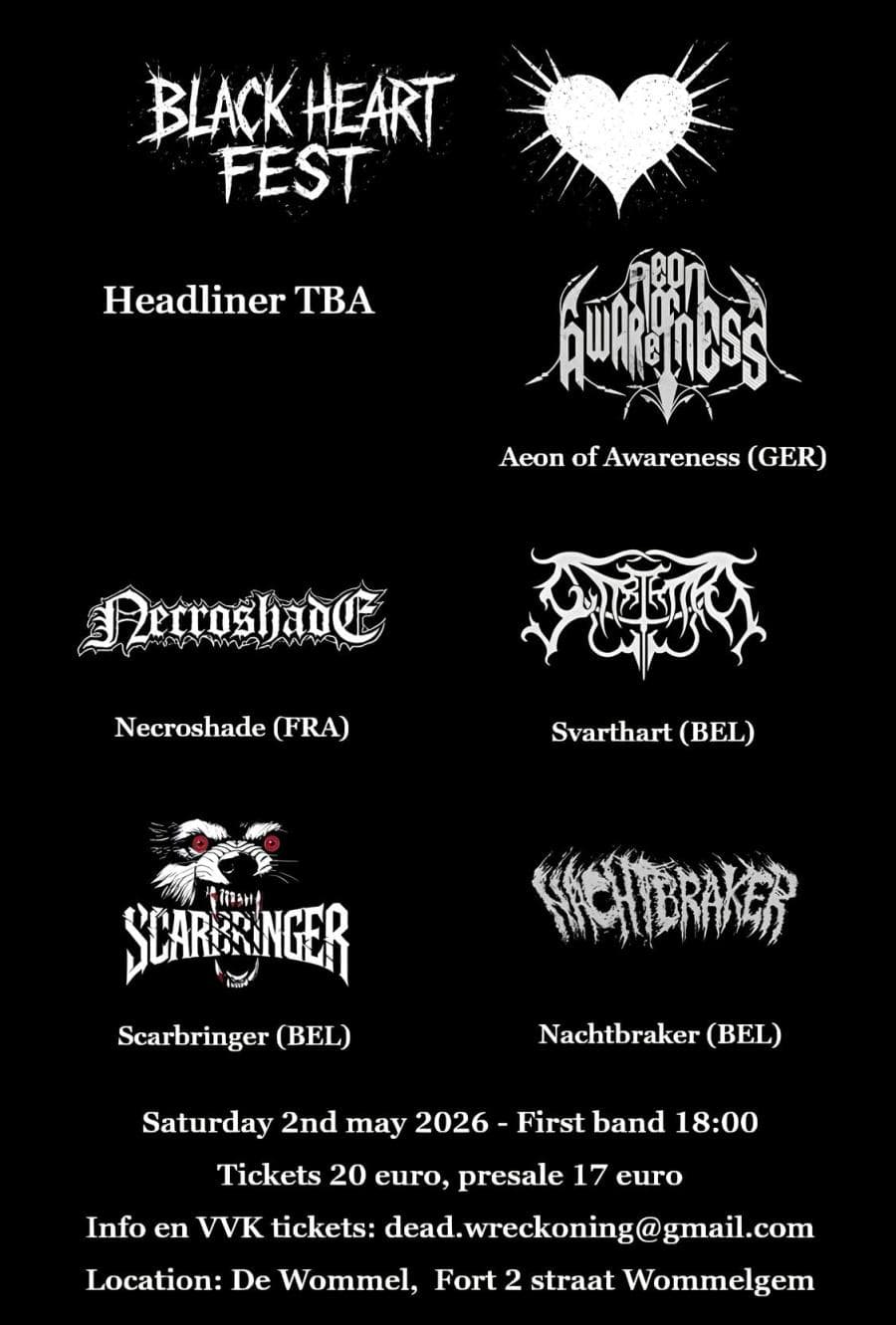 Aeons Of Awareness + Nachtbraker + Necroshade + Scarbringer + Svarthart @ De Wommel