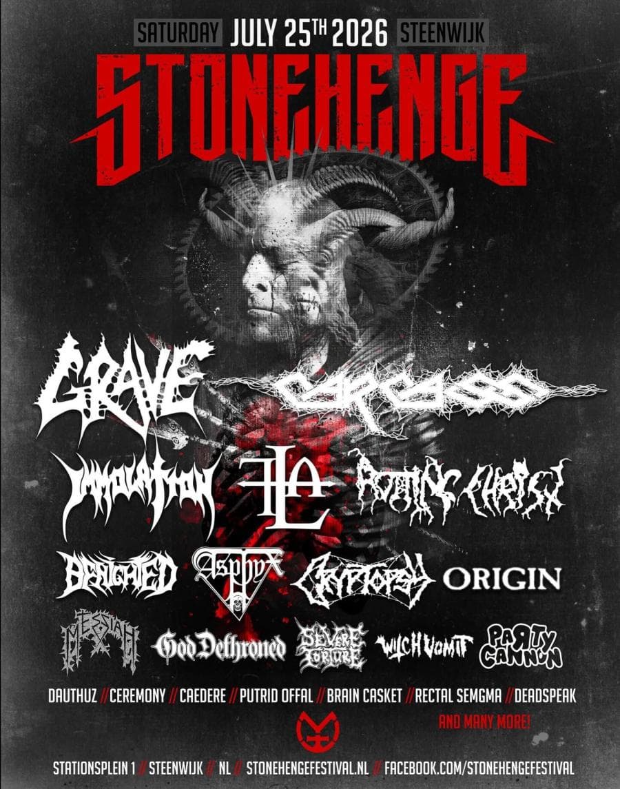 Carcass · Grave · Asphyx · Benighted · Cryptopsy · Dauthuz · Immolation · Origin · Severe Torture