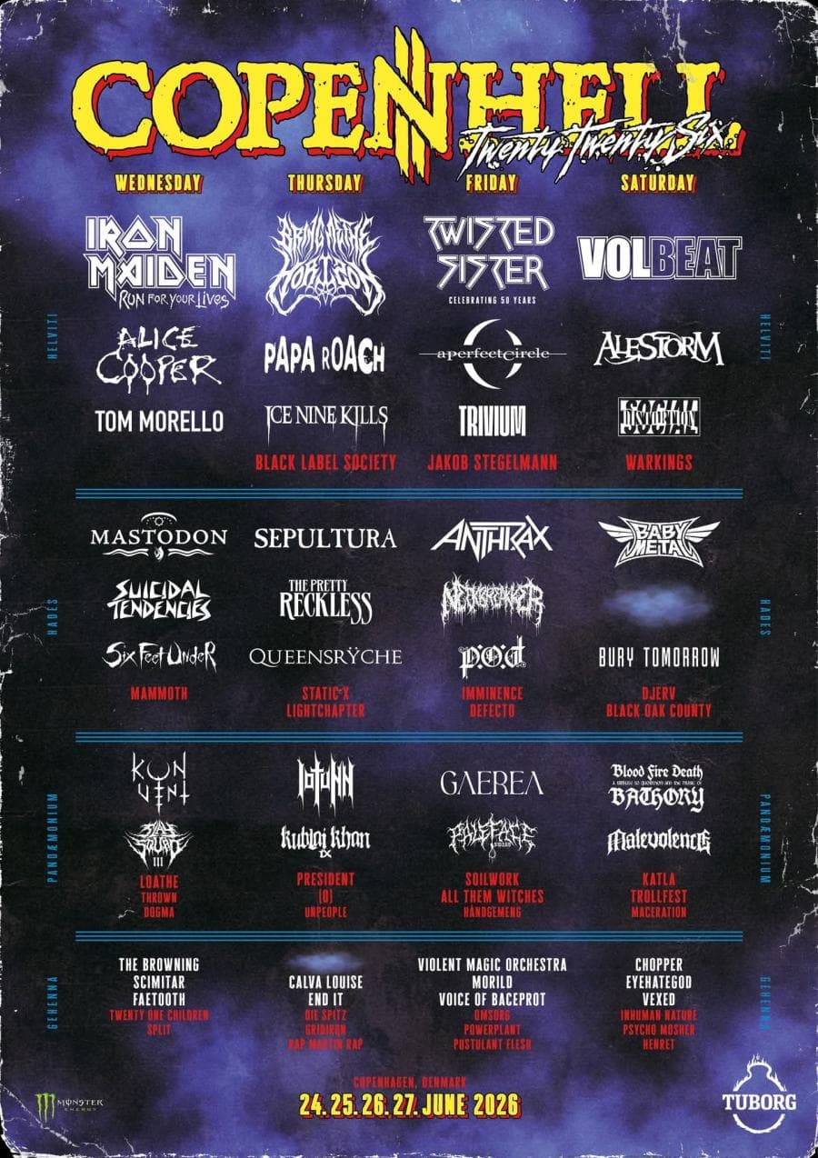 Iron Maiden · Anthrax · Black Label Society · Eyehategod · Gaerea · Mastodon · Sepultura · Six Feet Under · Soilwork · Suicidal Tendencies