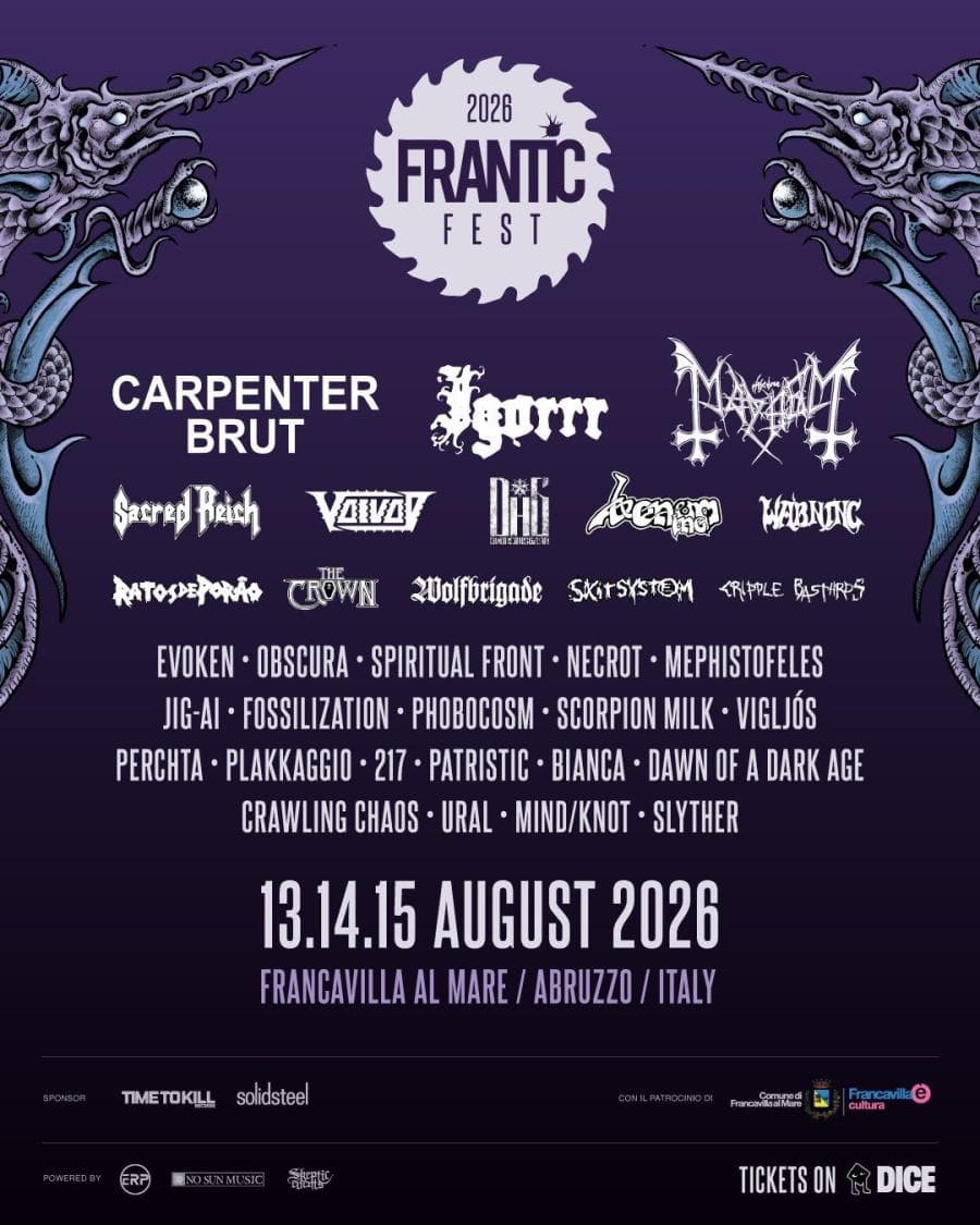 Mayhem · Dødheimsgard · Mephistofeles · Obscura · Phobocosm · Ratos de Porão · Sacred Reich · The Crown · Voivod