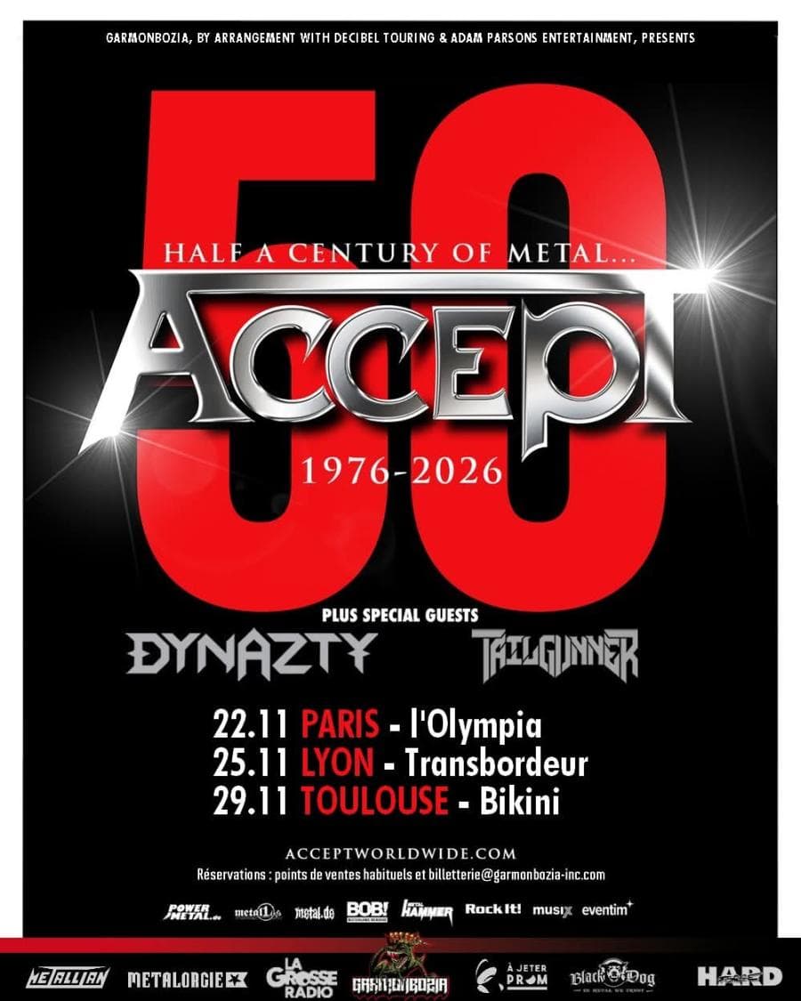 Accept + Dynazty + Tailgunner @ Le Transbordeur