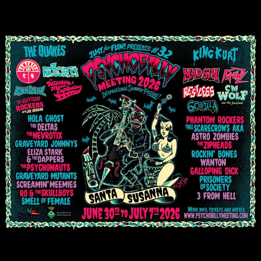 King Kurt + The Quakes + Astro Zombies + CM Wolf & The Backbones + Demented Are Go! @ Psychobilly Meeting