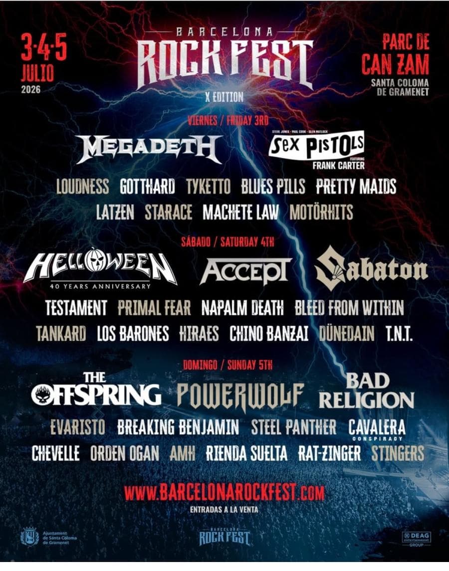 Helloween + Megadeth + The Offspring + AMH + Accept @ Parc de Can Zam