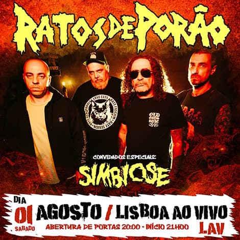 Ratos de Porão + Simbiose @ Lisboa Ao Vivo
