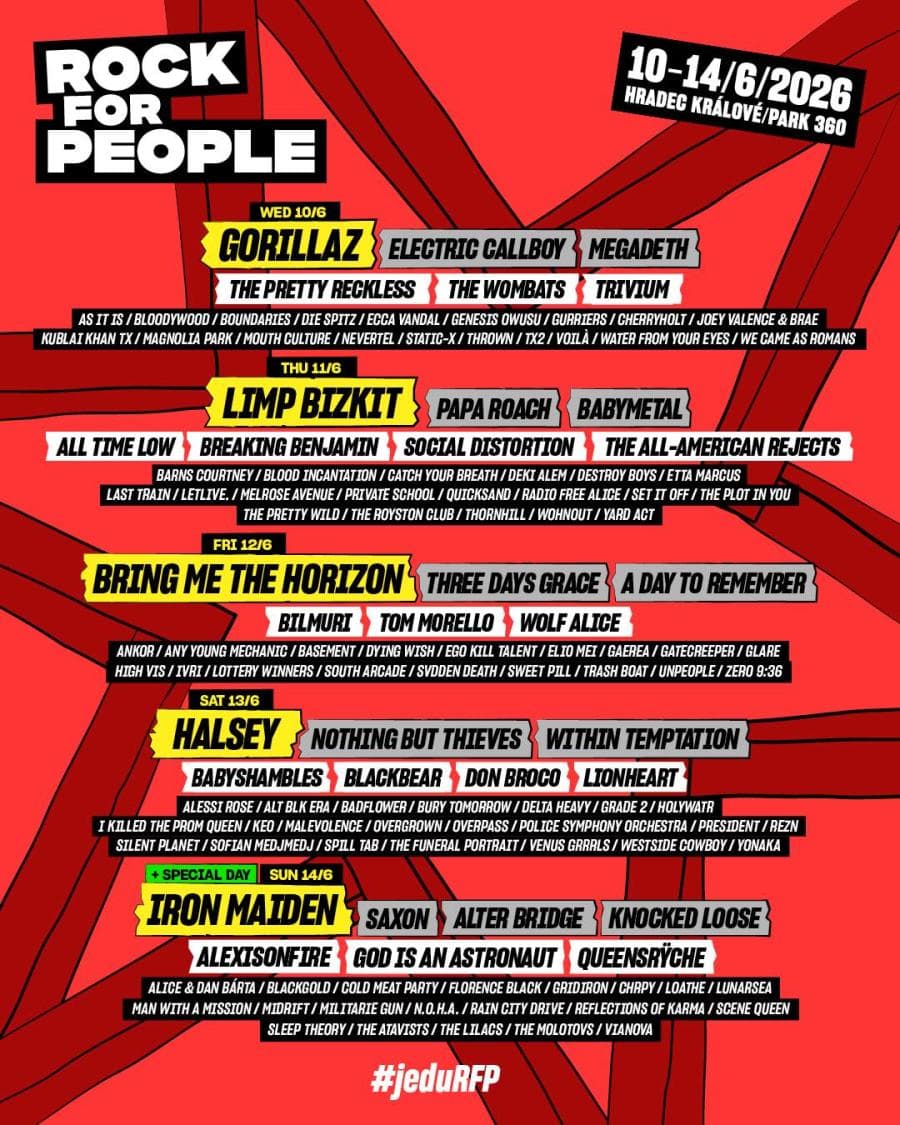 Iron Maiden · Blood Incantation · Gaerea · Gatecreeper · Megadeth · Saxon