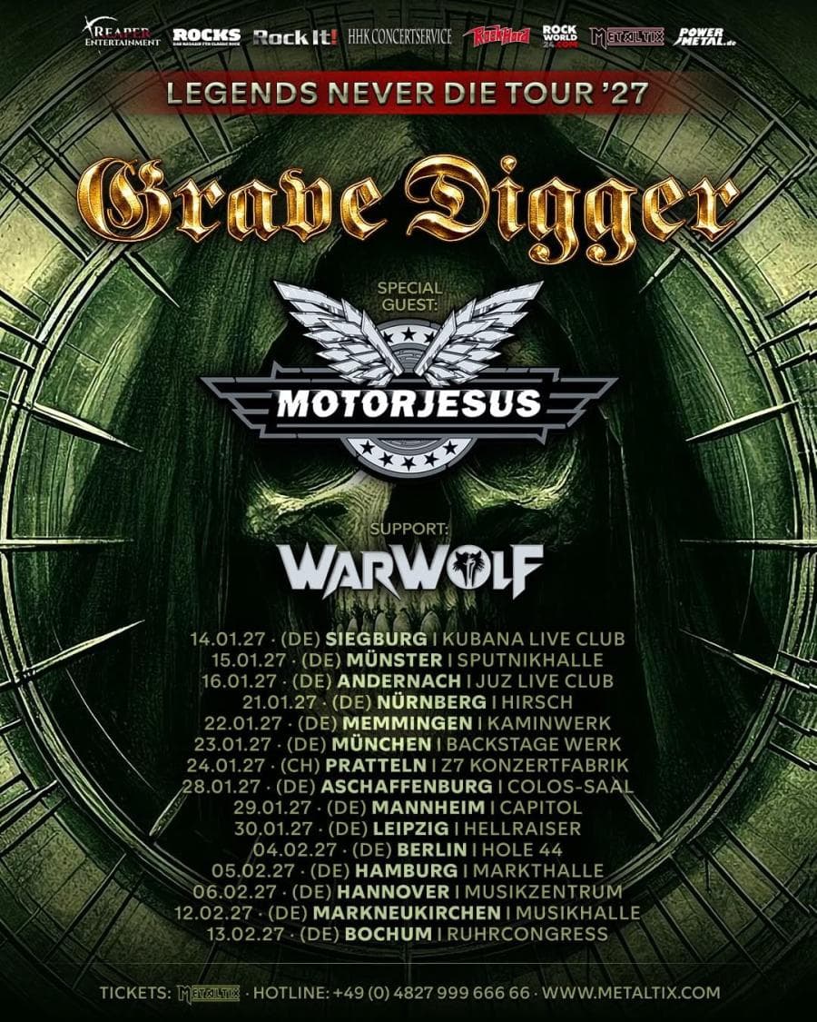Grave Digger + Motorjesus + Warwolf