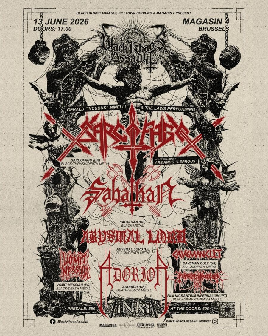 The Laws Plays Sarcófago + Abysmal Lord + Adorior + Caveman Cult + Filii Nigrantium Infernalium + Sabathan