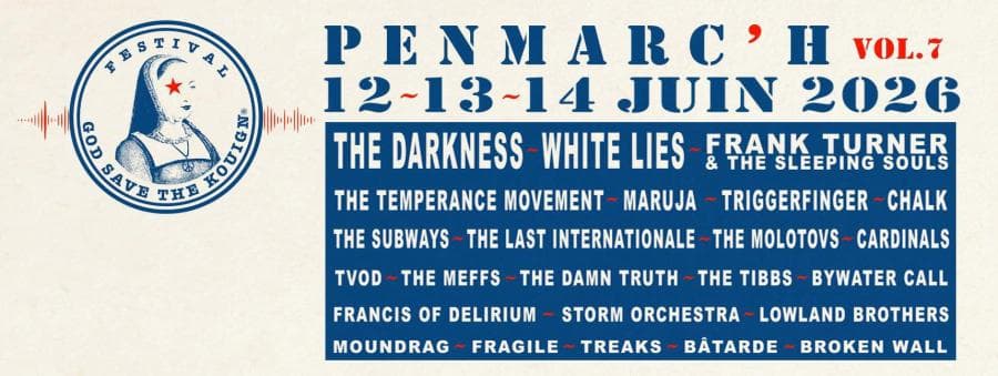 Frank Turner & The Sleeping Souls + The Darkness + White Lies + Maruja + Moundrag @ Stade Municipal de Penmarch