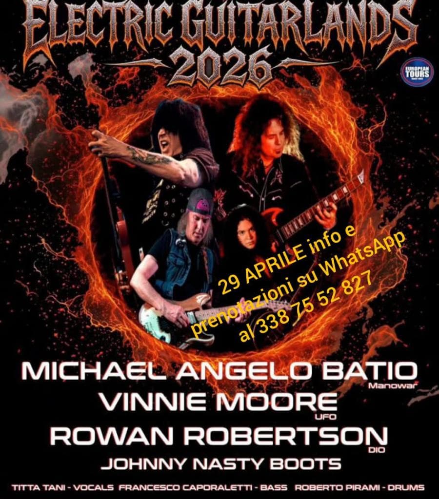Michael Angelo Batio + Rowan Robertson + Vinnie Moore + Johnny Nasty Boots @ Il Peocio - Circolo Culturale Ricreativo