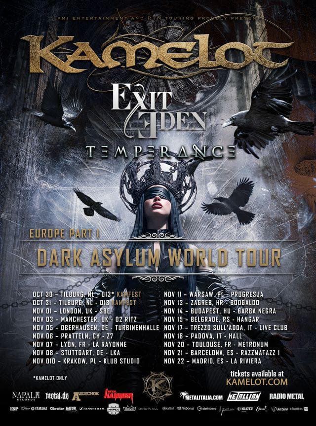 Kamelot + Exit Eden + Temperance @ La Riviera