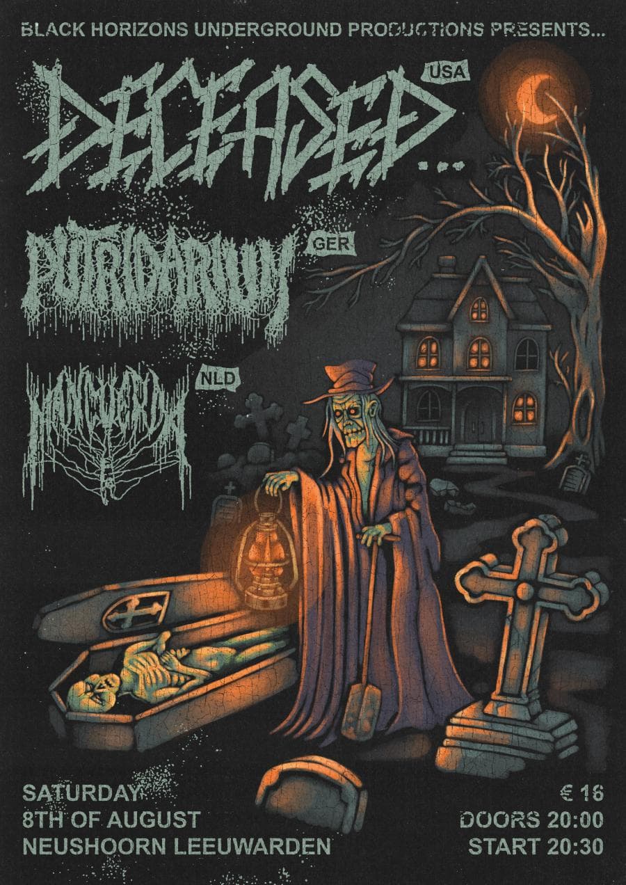 Deceased + Mancuerda + Putridarium @ Neushoorn