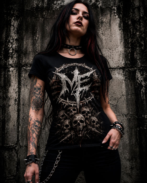 Camiseta Metal Extremo modelo mujer
